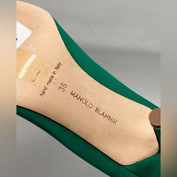 Manolo Blahnik Hangisi 70MM Embellished Satin Pumps size 36 - Picture 13 of 13